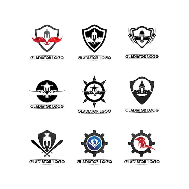 Vector de diseños de icono de logotipo espartano