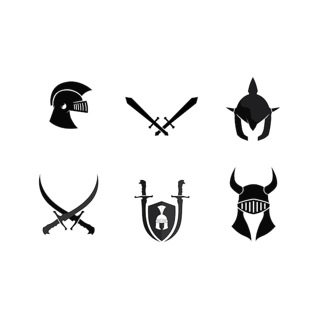 Vector de diseños de icono de logotipo espartano