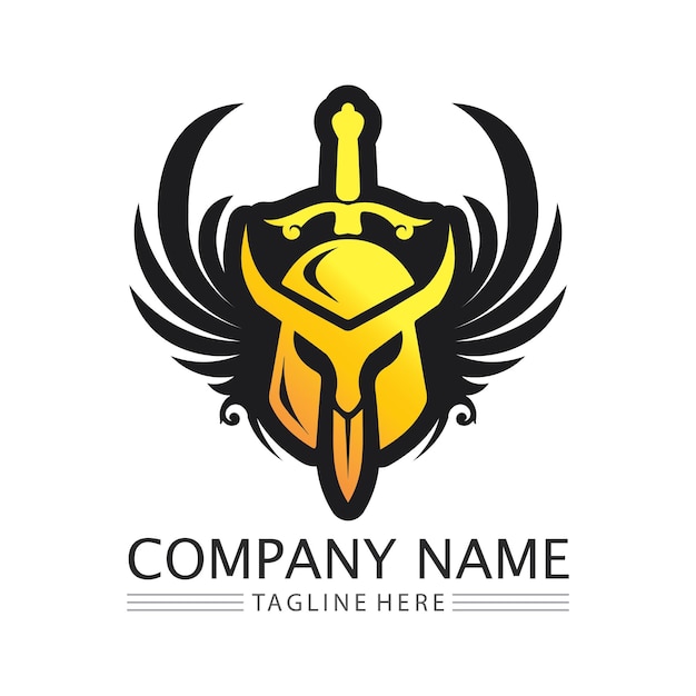 Vector de diseños de icono de logotipo espartano