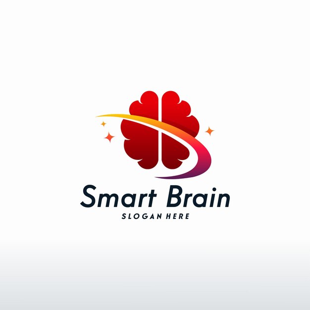 Vector de diseños de logotipo de cerebro inteligente moderno, plantilla de logotipo de cerebro de salud, símbolo de lluvia de ideas