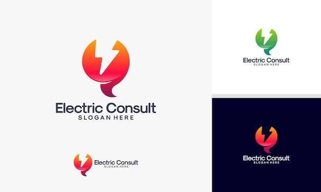 Vector de diseños de logotipo de consulta de electricidad vector de diseños de logotipo de electricidad