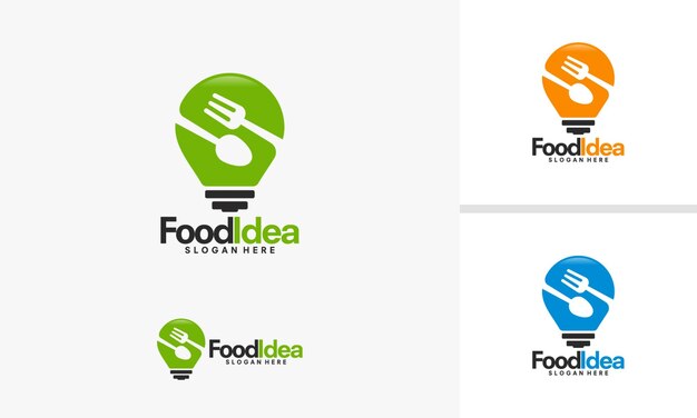 Vector de diseños de logotipo de Idea de alimentos, plantilla de logotipo de inspiración de alimentos