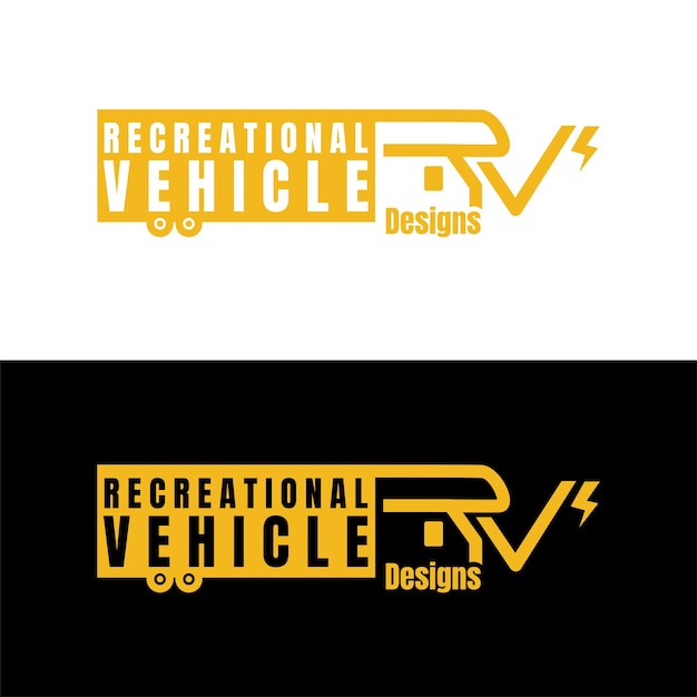 Vector de diseños de logotipo de ilustración de vehículos recreativos RV