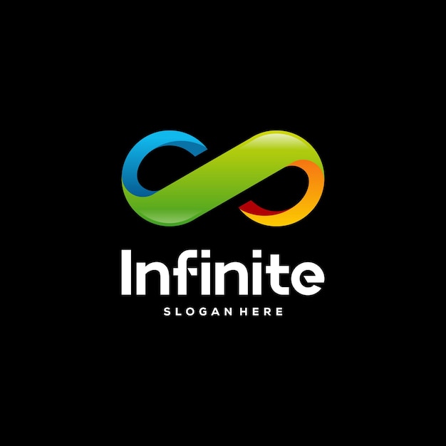 Vector de diseños de logotipo de infinito colorido moderno, plantilla de icono de símbolo de infinito