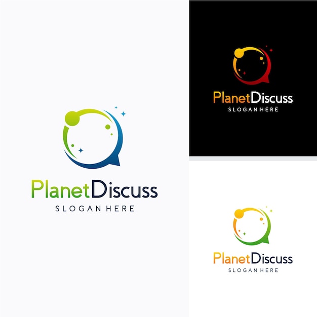 Vector de diseños de logotipo de Planet Consult, plantilla de logotipo de Consulting Place, plantilla de logotipo de Planet