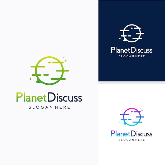 Vector de diseños de logotipo de Planet Consult, plantilla de logotipo de Consulting Place, plantilla de logotipo de Planet