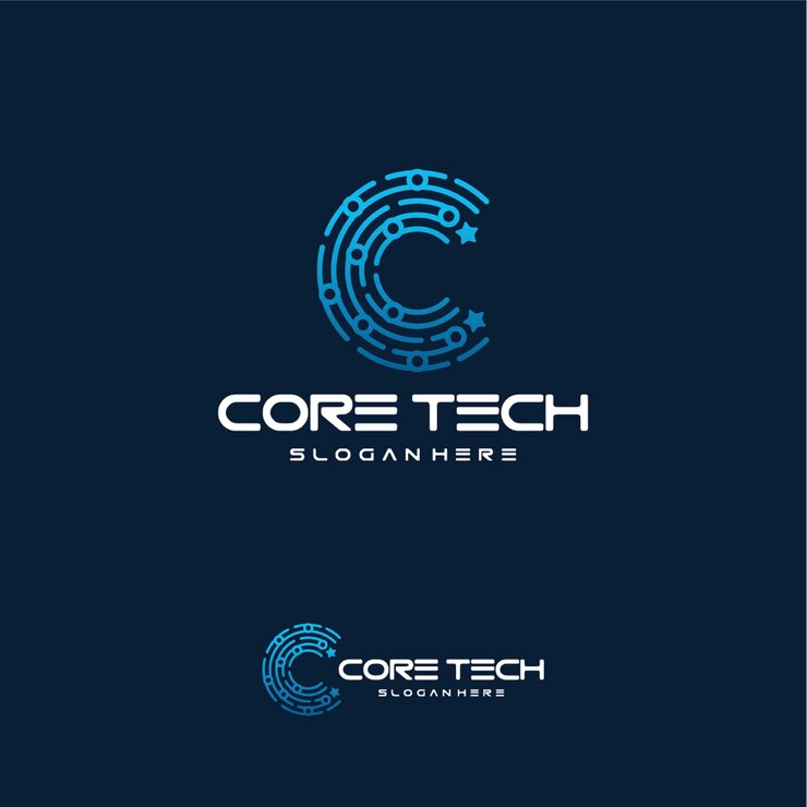 Vector vector de diseños de logotipo de tecnología inicial c, vector de plantilla de logotipo cool c initial wire