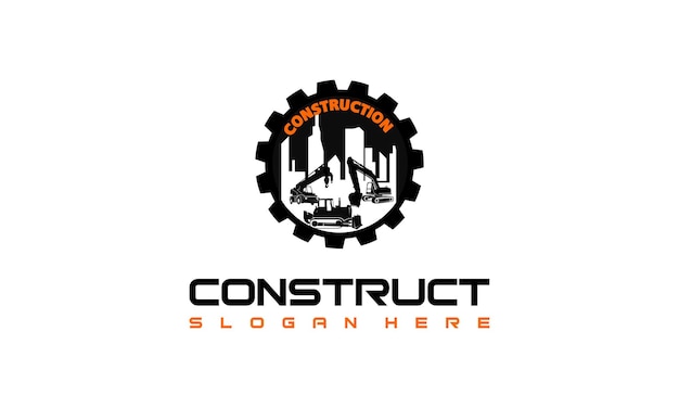 Vector de diseños de logotipo de vehículos de construcción