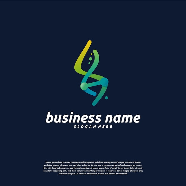 Vector de diseños de logotipos genéticos, icono de plantilla de logotipo DNA Helix
