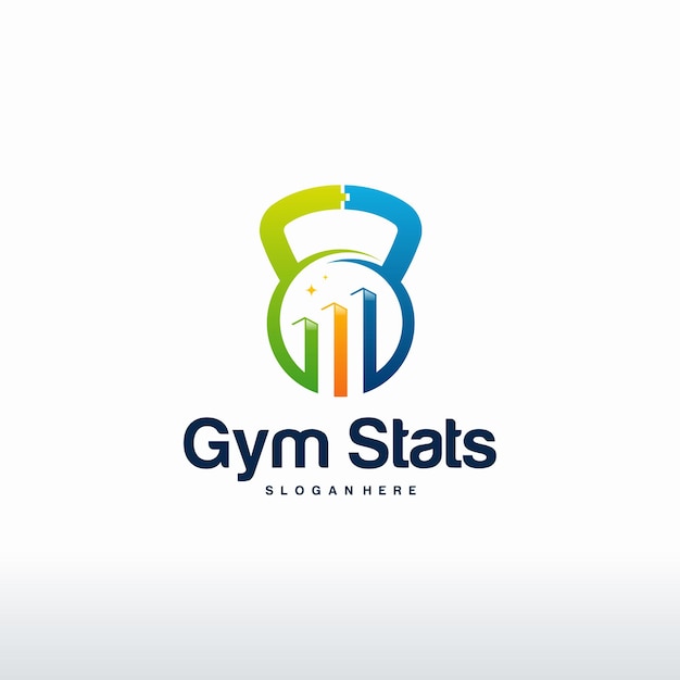 Vector de diseños de logotipos de strong stats, logotipo de gym progress