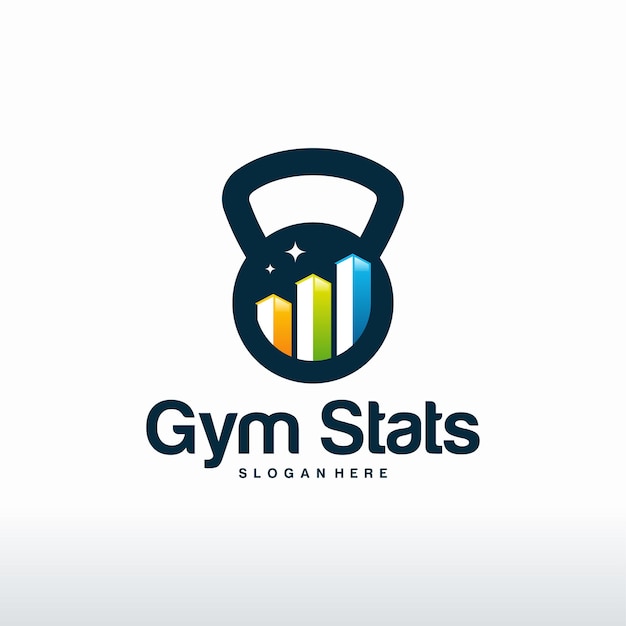 Vector de diseños de logotipos de strong stats, logotipo de gym progress