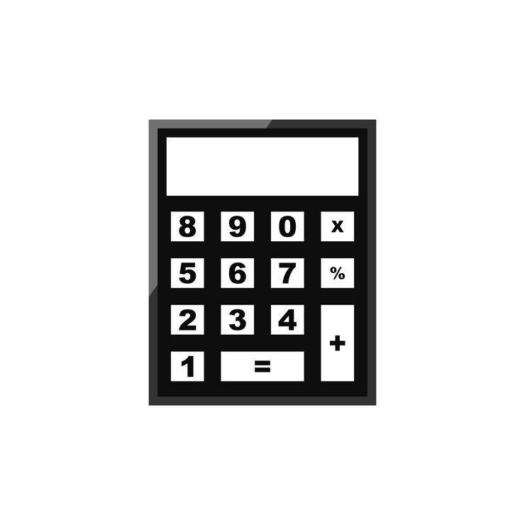 Vector vector de dispositivo de calculadora negra aislado
