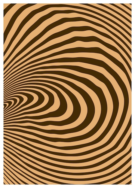 Vector distorsionado retorcido fondo hippie groovy ondas girando patrón giratorio estilo psicodélico retro