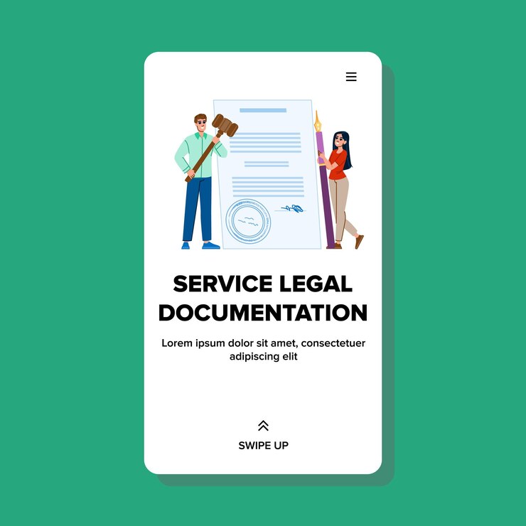 Vector vector de documentación jurídica del servicio de contratos