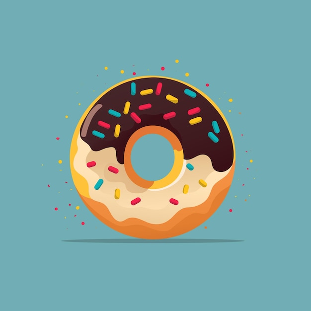 Vector donut panadería tienda logo dibujos animados donut plano vector ilustración