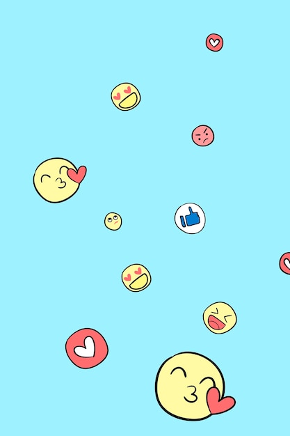 Vector de doodle de botón de emoción de redes sociales