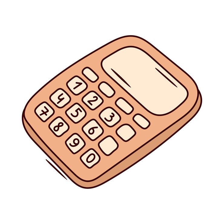 Vector vector doodle ilustración escuela calculadora aislada en blanco