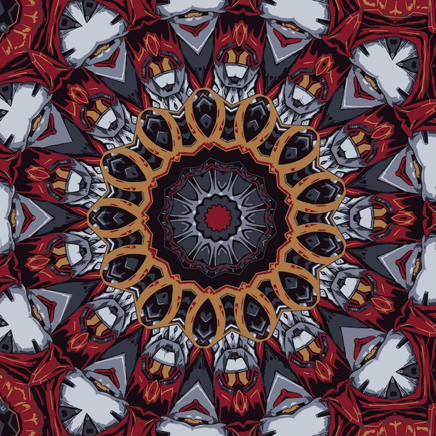 Vector de doodle de mandala de arte boho étnico de patrones sin fisuras