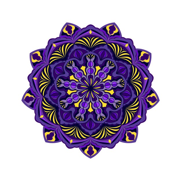Vector doodle mandala Rouns patrón con adorno