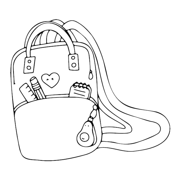 vector doodle mochila escolar una mochila escolar