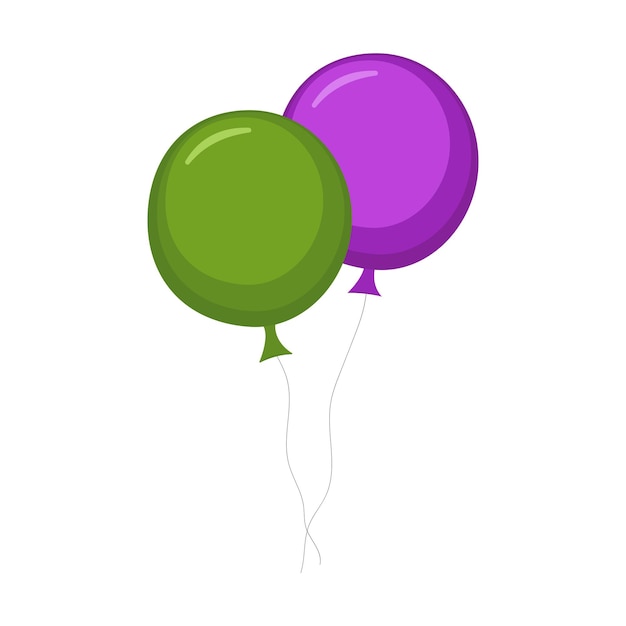 El vector de dos globos se muestra sobre un fondo blanco.