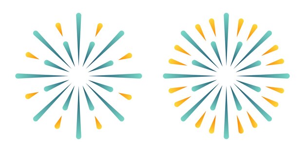 Vector de dos gradientes de rayos solares