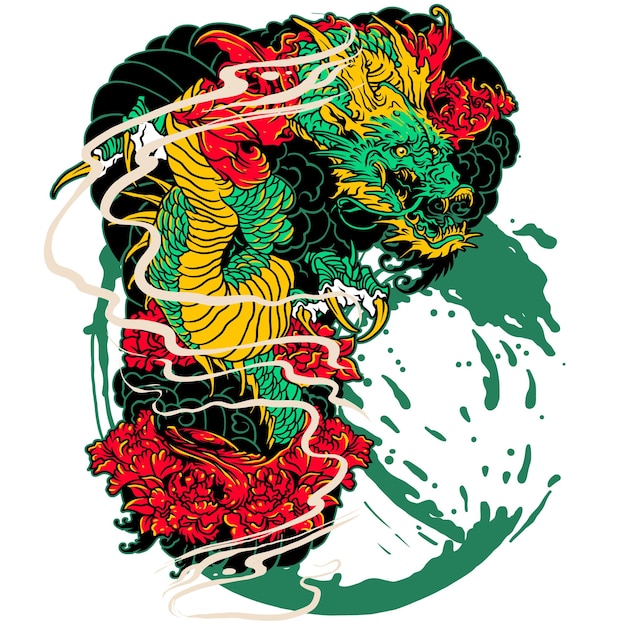 Vector de dragón japonés