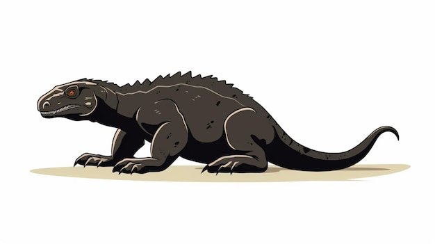 Vector vector del dragón de komodo sobre un fondo blanco