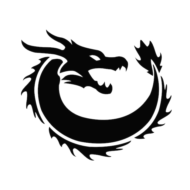 vector, dragón, logotipo, concepto, diseño, plantilla, ilustración, simple, dragón, logotipo, plantilla, editable