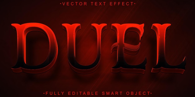 Vector De Duelo Occidental Rojo Efecto De Texto De Objeto Inteligente Totalmente Editable