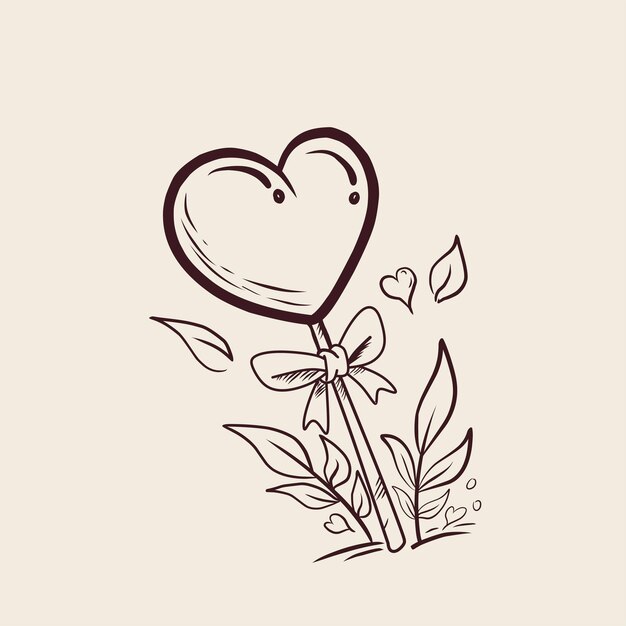 Vector dulce amor caramelo garabateo día de San Valentín colección de elementos