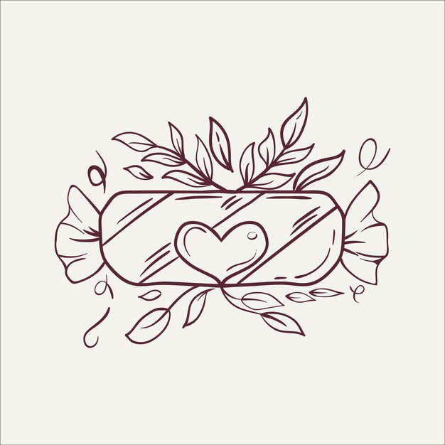 Vector dulce caramelo garabateo día de San Valentín colección de elementos