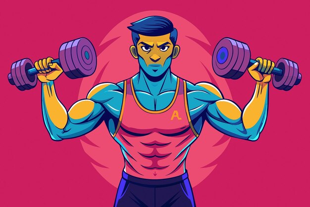 Vector vector dumbbell elevaciones laterales del ejercicio clipart