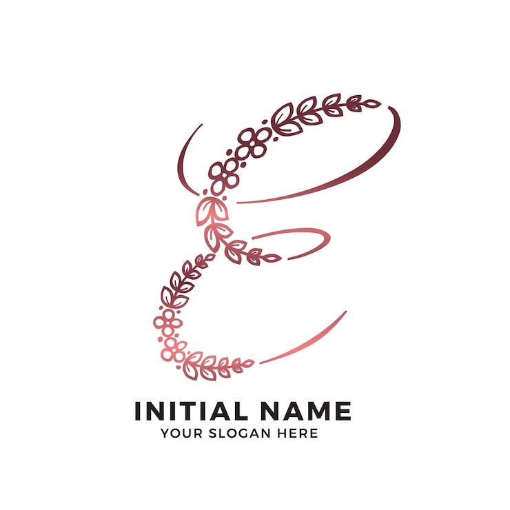 Vector vector e letra inicial logo diseño logo marca de agua logo rosa logo mariposa logo plantilla