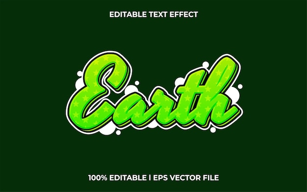 Vector Earth plantilla de tipografía de fuente editable efecto de texto letras ilustración vectorial logotipo