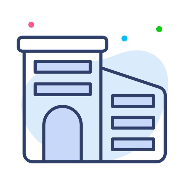 Un vector editable de edificio de oficinas en estilo plano fácil de usar icono de edificio comercial