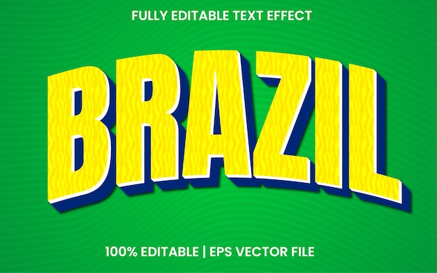 Vector editable de efecto de texto de Brasil