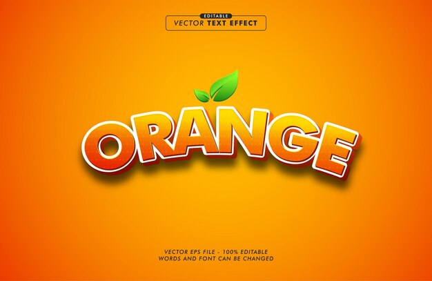 Vector editable de efecto de texto naranja