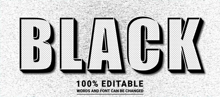 Vector vector editable de efecto de texto negro