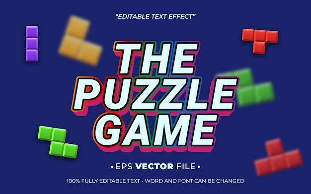 El vector editable del efecto de texto Puzzle Match