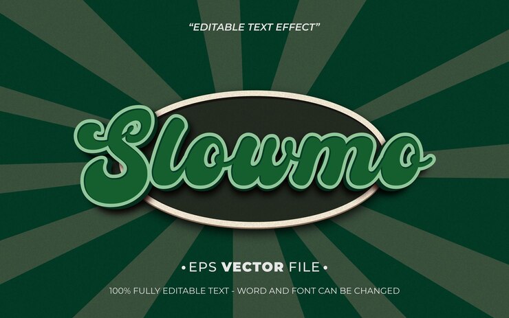 Vector vector editable de efecto de texto slowmo 3d