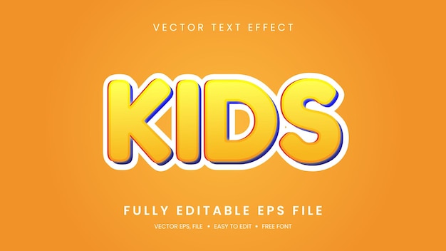 Vector editable de efectos de texto 3D para niños