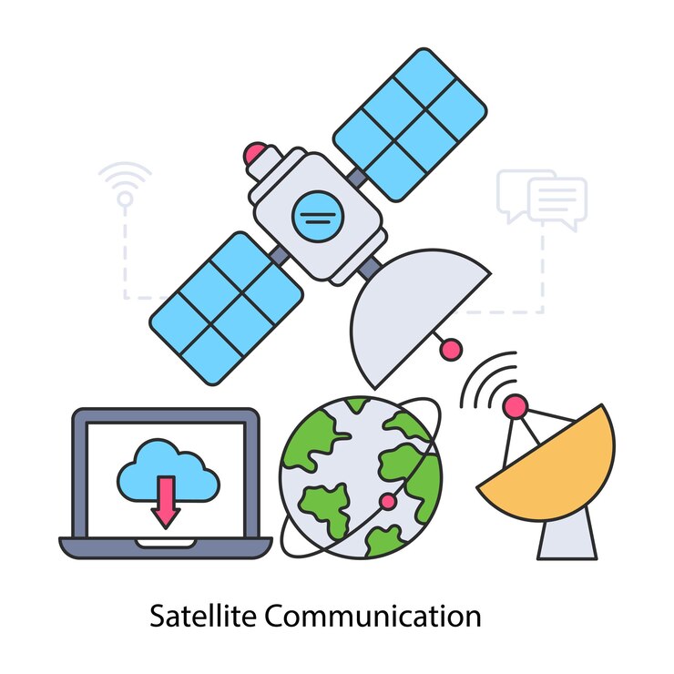 Vector un vector editable de icono de comunicación por satélite.