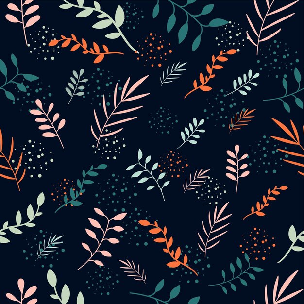 vector editable de patrones sin fisuras de hoja pequeña