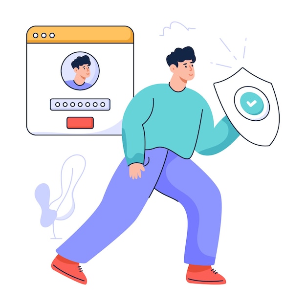 Un vector editable plano de asistente médico