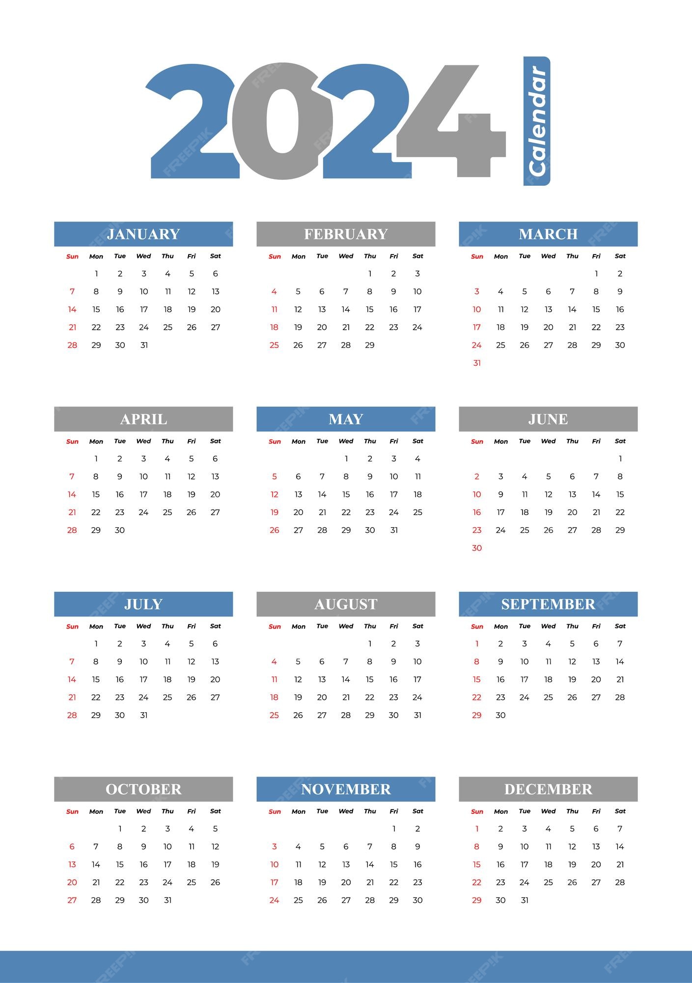 Vector editable de plantilla de calendario 2025 Vector Premium