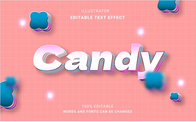 Vector editable plantilla de tipografía de fuente de caramelo efecto de texto estilo letras vector