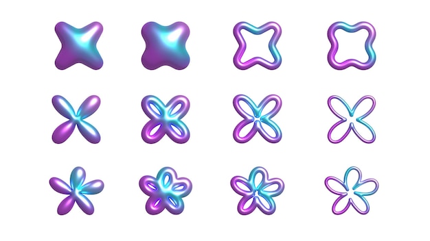 Vector de efecto 3D de las flores