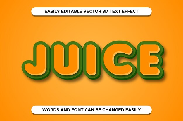 Vector de efecto de estilo de texto de jugo editable