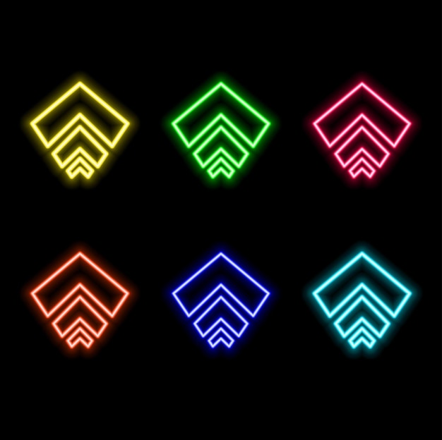 Vector de efecto de neón con signo de flecha